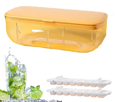 Produktbild von Stapelbarer Eiswürfelbehälter mit einfacher Entnahme, für Cocktails, Whisky und Kaffee