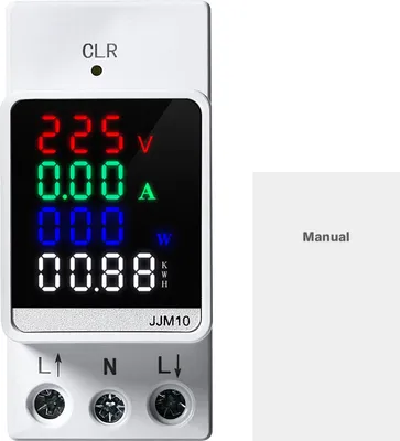 Image de AC80-270V Compteur d'énergie numérique à écran pour rail DIN 35mm, ampèremètre Voltmètre Compteur électrique