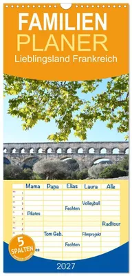 Produktbild von Familienplaner 2027 - Lieblingsland Frankreich mit 5 Spalten (Wandkalender, 21 x 45 cm) CALVENDO