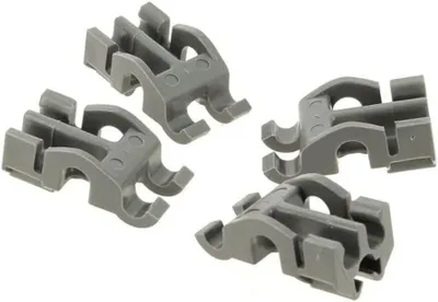 Produktbild von 4er-Set Unterkorb-Clips für Geschirrspüler Whirlpool 481010600198 – Ersatzteile kompatibel mit Bauknecht, Ikea, Ignis, Laden, KitchenAid