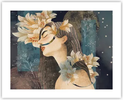 Produktbild von Poster - Poster ohne Rahmen - Surreal Frau Blumen - 50x40 cm - Wand Bild - Wanddeko - Wandbilder - Kunstposter - Wandposter - Bilder - Kunstdruck - Wanddekoration - Wandbild - P2XAA50x40-4743