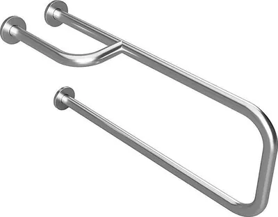 Zdjęcie produktu dla BELP Uchwyt podtrzymujący, lewy, ze stali nierdzewnej szczotkowanej, z osłoną, 235 x 380 x 776 mm, nośność 120 kg, do łazienki i toalety >> do wiercenia