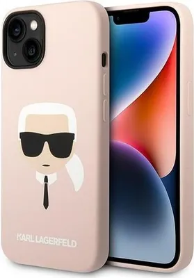 Image de Karl Lagerfeld Klhcp14Mslkhlp Iphone 14 Plus / 15 Plus 6.7 Hardcase Pink/Pink Silicone Karl`s Head