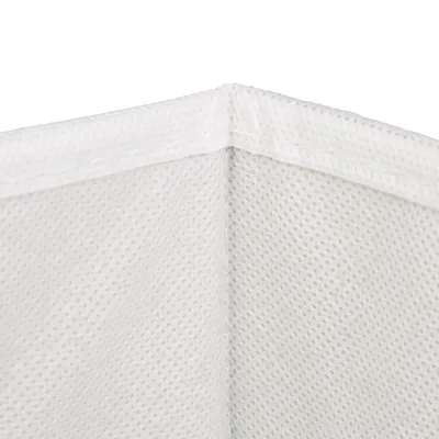 Produktbild von Relaxdays Aufbewahrungskorb Bambus, Badkörbchen quadratisch, Stoff Regalkorb hoch, HBT: 31 x 31 x 31 cm, faltbar, weiß