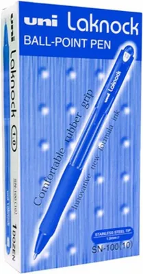 Zdjęcie produktu dla Biros z płynnym atramentem Uni-Ball Rollerball Laknock SN-100 Blue 12 szt