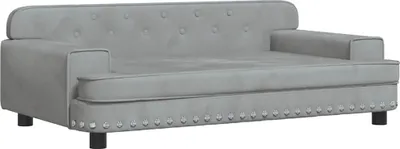 Produktbild von vidaXL Hundebett Hellgrau 90x53x30 cm Samt