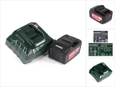 Immagine prodotto di Set di batterie Metabo basic 18V con 1x batteria 5.2Ah ( 625592000 ) + caricatore ASC 55 ( 627044000 )