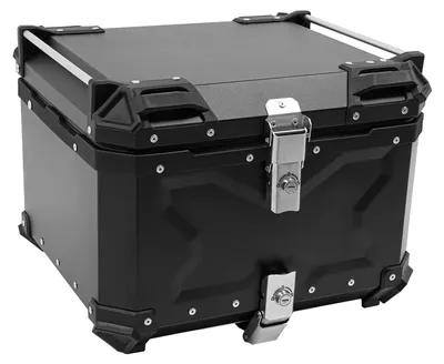 Produktbild von Motorrad Topcase - 55 l Heckkoffer - Wasserdichte Gepäckbox - Sicherheitsverschluss - Aluminiumlegierung - Für die meisten Motorräder - Schwarz