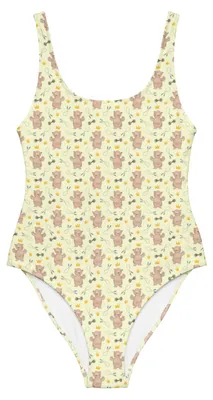 Produktbild von Mr. & Mrs. Panda Damen-Badeanzug Bär Bodybuilding Größe S - Beige - Geschenk, Badeanzug, Shape-Badeanzug, Bademode, Badebekleidung, Leistungssport, Sport, Muskelmasse