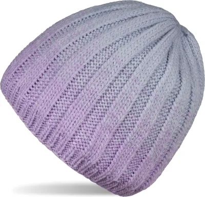 Produktbild von styleBREAKER Uni Strickmütze mit Farbverlauf und Rippstrickmuster, Thermo-Fleece Innenfutter, Winter Mütze 04024196