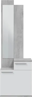 Produktbild von Garderobe >Karen< in Beton-Grau/Artik-Weiß - 61x185x28 (BxHxT)