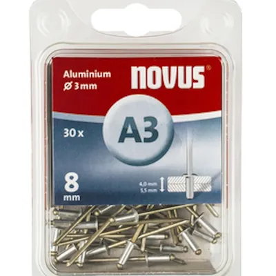 Produktbild von Novus Blindnieten Typ A3/8 Aluminium 30 Stück