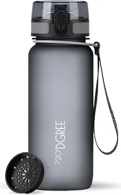 Produktbild von uberBottle softTouch Trinkflasche mit Sieb 650ml / Stone Gray/ 720DGREE