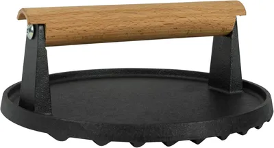 Obrázok produktu pre Liataželezná grilovacia doska, 18 x 18 x 7 cm, vhodná na prípravu burgerov a mäsa