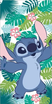 Zdjęcie produktu dla Ręcznik kąpielowy dla dzieci Lilo & Stitch - przytulny ręcznik plażowy 70x140 cm