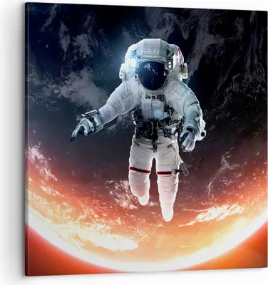 Produktbild von Bild auf Leinwand - Leinwandbild - Kosmonaut Weltraum - 50x50cm - Wand Bild - Wanddeko - Wandbilder - Leinwanddruck - Bilder - Kunstdruck - Wanddekoration - Leinwand bilder - Wandkunst - AC50x50-3500