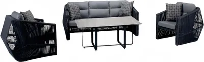 Produktbild von Outdoor Rattanmöbel  Balkonmöbel Gartenmöbel Sitzgarnitur Terrassenmöbel 4tlg.