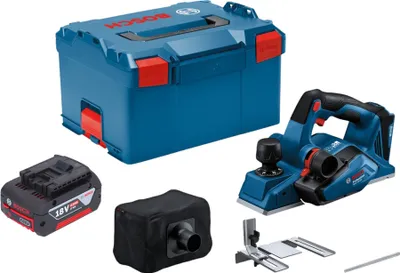 Produktbild von Bosch GHO 18V-26 Professional Akku Hobel 18 V 2,6 mm Brushless + 1x Akku 4,0 Ah + L-Boxx - ohne Ladegerät