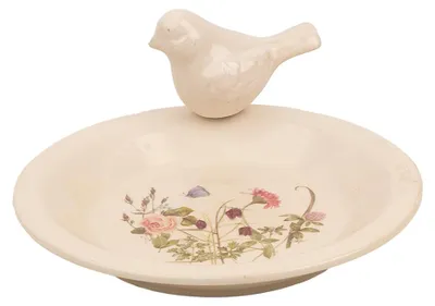 Productafbeelding van Clayre & Eef Vogelhuisje, Ø 21x10 cm, beige, keramiek