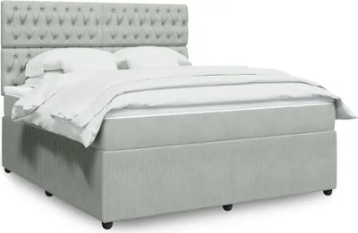 Produktbild von vidaXL Boxspringbett mit Matratze Hellgrau 180x200 cm Samt