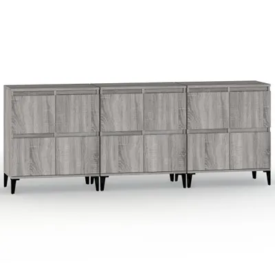 Produktbild von Sideboards 3 Stk. Grau Sonoma 60x35x70 cm Holzwerkstoff