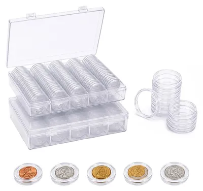 Productafbeelding van Omgoods - Set van 200 Muntcapsules met 2 Opslagdozen