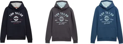 Produktbild von TOM TAILOR 1043292 - HOODIE WITH PRINT Herren Kapuzenpullover, Größe:XL, Farbe:Sky Capitain Blue
