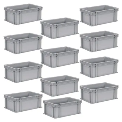 Produktbild von 12 Eurobehälter mit 2 Griffleisten, 300x200x170 mm, 0,7 kg, grau