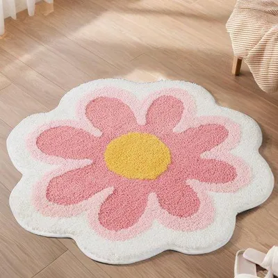 Obrázek produktu pro Protiskluzová koupelnová rohož 40 x 40 cm, červená, omyvatelná rohož z mikrovlákna do koupelny, kuchyně, na toaletu, do dětského pokoje, pro domácí mazlíčky
