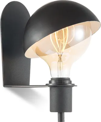 Wandlampe DYNA schwarz - E27 - beweglicher Schirm