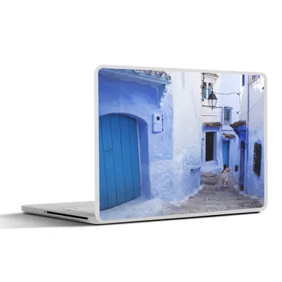 Produktbild von MuchoWow® Laptop Aufkleber Sticker Cover Straße - Blau - Türen - Häuser 30x22 cm - Laptop-Sticker