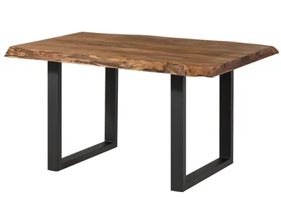Image de MASSIVMOEBEL24 | Table à manger 160x90 en bois de Sheesham bois naturel pieds en U anthracite mat FREEFORM 5