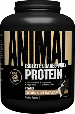 Produktbild von Universal Nutrition Animal Isolate Loaded Whey Protein (5lbs) Cookies & Cream - Eiweiße - Molkenprotein-Mischung