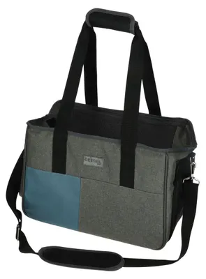 Produktbild von Transporttasche Hundetasche Katzentasche - 40 x 20 x 27 cm - Grau/Blau - Bis 15 kg - Für Hunde und Katzen