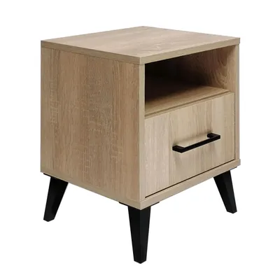 Produktbild von Nachtschrank Oslo mit Schublade & Ablagefach Modernes Design für Ihr Schlafzimmer, Sonoma-Eiche