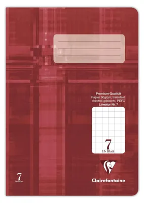 Image de Cahier d'écolier A5 quadrillé 16 feuilles linéature 7