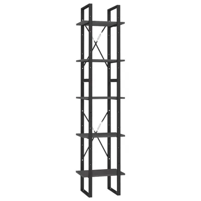 Zdjęcie produktu dla vidaXL Regał 5 przegród szary 40x30x175 cm lite drewno sosnowe