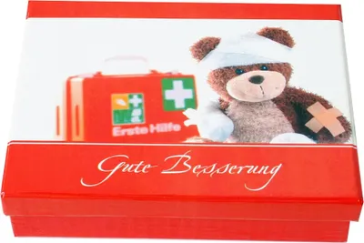 Produktbild von Flaschenpost Flasche Sand Schriftrolle Genesungswünsche Geschenk Set Box