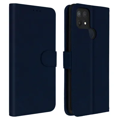 Produktbild von Avizar, Flip Cover Geldbörse, Etui Kunstleder für Oppo A15, Nachtblau