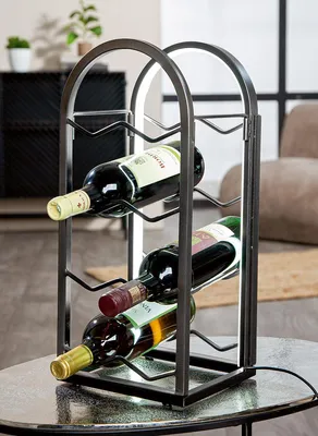 Zdjęcie produktu dla Gilde Weinregal, "Roberto", Eisen, grau, VE 2, L. 18 cm, B. 21 cm, H. 45.5 cm 59373 4063387593738