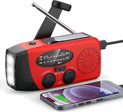 Produktbild von Solar radio,Selbstbetriebenes Kurbelradio mit LED-Taschenlampe,Notfallradio AM/FM Wetter Wind Up Radio, Handkurbel-Dynamo für Notladung von Smartphone