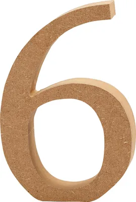 Produktbild von Zahl, 6, H 13 cm, Stärke: 2 cm, MDF, 1Stck