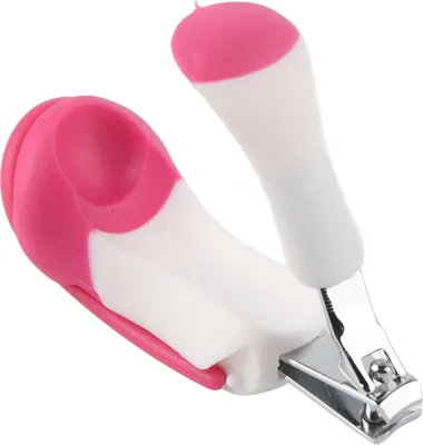 Produktbild von Baby-Nagelknipser, Säuglings- und Kinderpflege-Werkzeug mit Lupe, rosa, weicher Griff
