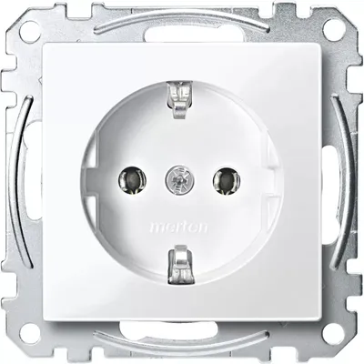 Produktbild von Merten MEG2401-0319 Schutzkontakt-Steckdose, Schraub-Liftklemmen, polarweiß glänzend, System M
