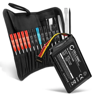 Immagine prodotto di CELLONIC 1x Batteria per Navigatore GPS TomTom Go 6250, Go 6200, Go 6100, Go 6000, Go 5000 – (1100mAh, 3.7V) + Set di strumenti 23pz