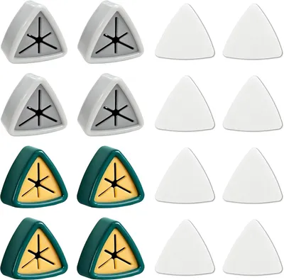 Imagen del producto de Soportes para toallas triangulares, paquete de 8 unidades, autoadhesivos, para cocina y baño