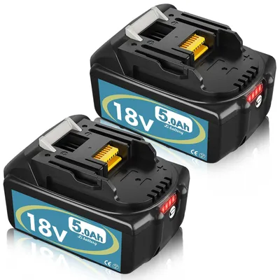 2er-Pack 18V Akku 5,0 Ah/5000 mAh, Ersatz für BL1860B, BL1850B, BL1830