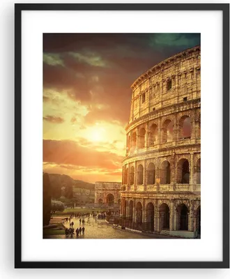 Produktbild von Gerahmtes Poster - Schwarzer Rahmen - Coloseum Roma Architektur Italien - 40x50 cm - Wand Bild - Wanddeko - Wandbilder - Wandposter - Bilderrahmen - Bilder - Kunstdruck - Wandbild - P2BPA40x50-2966