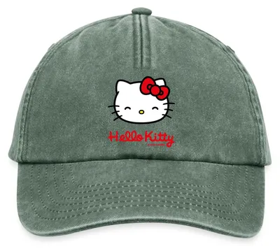 Produktbild von Spreadshirt Hello Kitty Lächelnd Mit Schriftzug Vintage Cap, One size, Vintage Flaschengrün