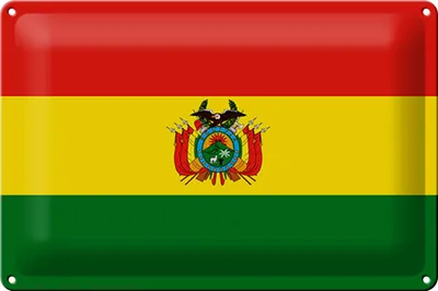 Produktbild von Blechschild Flagge Boliviens 30x20cm Flag of Bolivia